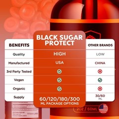 (1 Pack) Black Sugar Protect Drops Advanced Blood Support Supplement 30 Servings