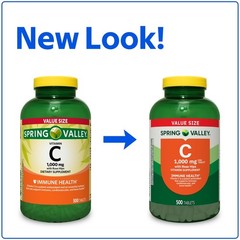 Spring Valley Vitamin C with Rose Hips, 1000 mg, 500 Count