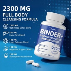 2300 MG Detox Binder Capsules – Activated Charcoal & Bentonite Clay, Highly …
