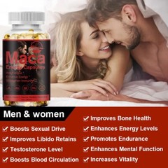 MACA ROOT Capsules | 120 Pills | Peruvian Maca Extract for Men Organic Vitamins