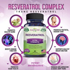 Resveratrol Extract 1000mg Supplements, Anti Aging, Joint Pain, 60 Caps