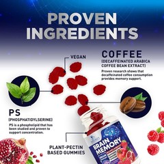 Memory Gummies for Brain Support for Memory, Focus, Concentration, & Learning