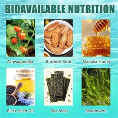 16 in 1 Sea Organic Moss Gummy | Irishmoss Extract 6000Mg | Green Apple Flavor.