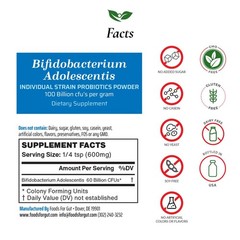 Bifidobacterium Adolescentis Probiotic Powder 100B CFU | No Additives