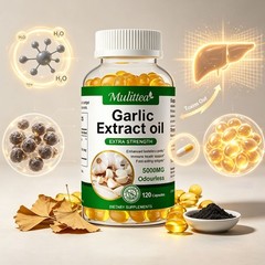 Odorless Garlic Extract Capsules 120ct – 500:1 Concentrate for Heart & Immune