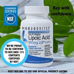 Stabilized R-Alpha Lipoic Acid ((True)) 600mg per 60 Count (Pack of 1)