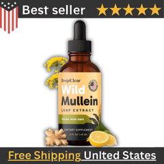 All-Natural RESPICLEAR Mullein Drops with Ginger & Lemon for Lung Cleanse and…