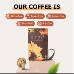 RYZE SUPERFOODS Organic Mushroom Coffee, 6 Adaptogenic Mushrooms | Energy, Focus