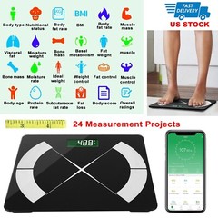 Smart Body Fat Scale Body Composition BMI Weight Scale Digital iOS & Android App
