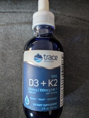 Trace Minerals Ionic D3 & K2 – 2 Oz Liquid. 01/2026