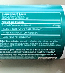 360 Tablet RELIZEN BONAFIDE Relief From Hot Flashes & Night Sweats 6 Bottle 8/26