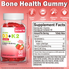 2Pack Vitamin D3 K2 Gummies – 60 Count – Support Bone Heart Immune Health Energy