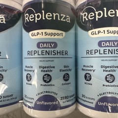 Replenza GLP-1 Support Daily Replenisher Powder Unflavored ~30 Scoops EXP 9/2026