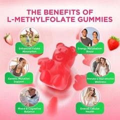 Softbear L-Methylfolate Gummies 15Mg For Kids Adults Organic Methylfolate