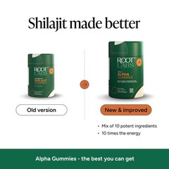 LUXRY Root Labs 10-1 Alpha Gummies | 4K mg Pure Shilajit & KSM-66 | 60 Gummies