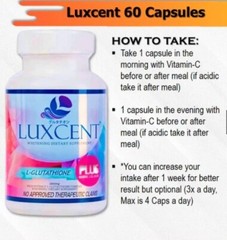 NEW AUTHENTIC LUXCENT LUMINOUS CAPS L-GLUTATHIONE 60 CAPSULES 1800 MG