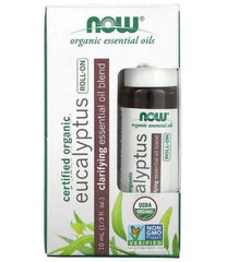 NOW Essential Oils – Certified Organic Eucalyptus Roll-On, 1/3 fl oz (10 ml) by