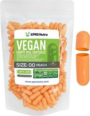 Size 00 Peach Empty Vegan Capsules Vegetarian Veggie Kosher Pills Caps DIY Fill