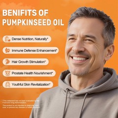 Pumpkin Seed Oil & Saw Palmetto Softgels 3000mg, 300 Count | Cold-Pressed, Non-G