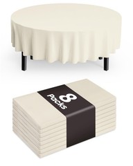 Pureegg Plastic Table Cloth Disposable 8 Pack, 84” Round Table Cloths, Party…