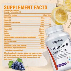 Vitamin B Complex 240pcs – Brain and Nervous System Health, Replenish Energy