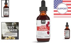 B-Complex Liquid with Raspberry Flavor for Daily Energy – 2 Fl Oz