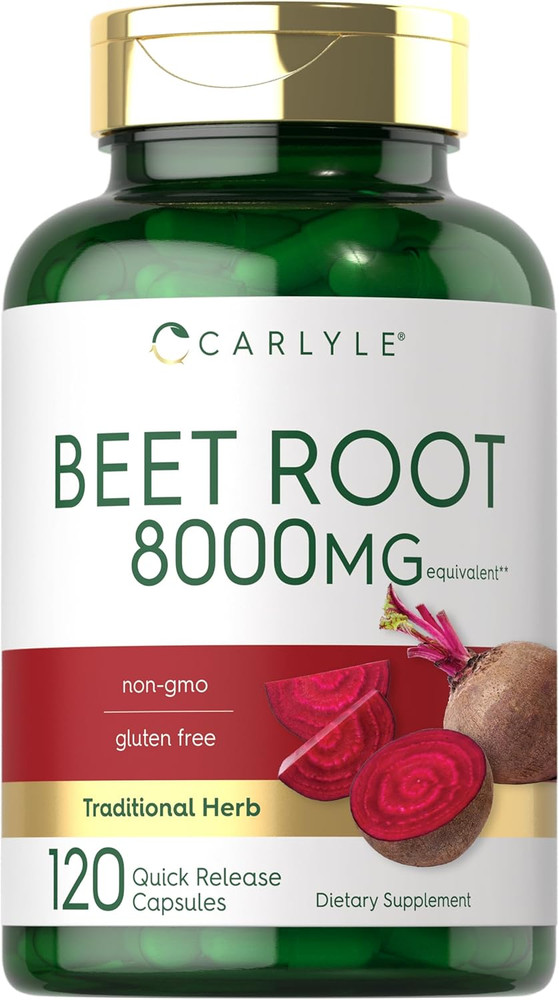 Beet Root Capsules | 120 Count | Quick Release Capsules | Non-Gmo and Gluten Fre