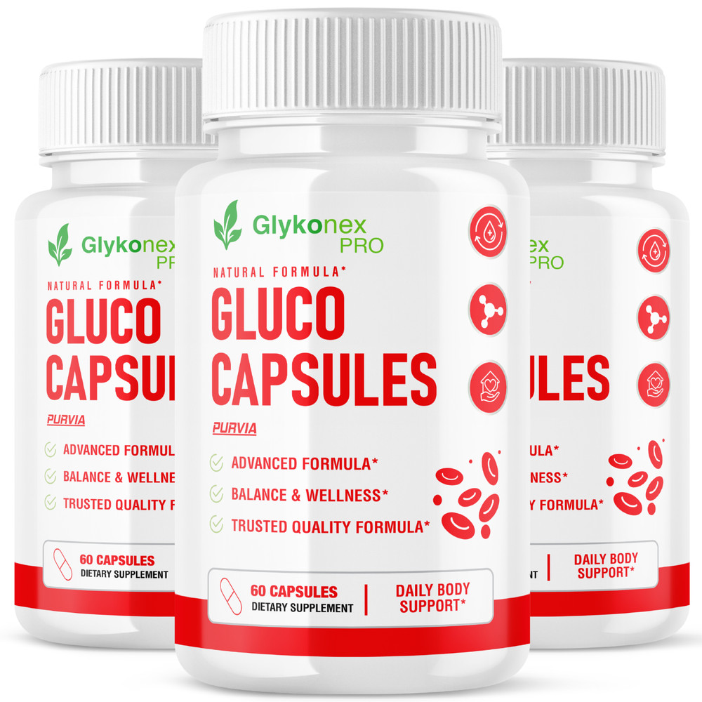 (3 Pack) Glykonex Pro Gluco Capsules Daily Blood‑Sugar Optimizer Pills (180 ct)