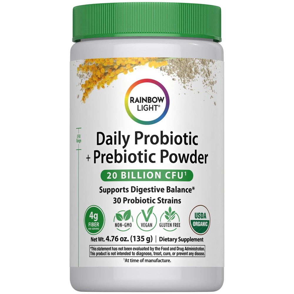 Daily Probiotic & Prebiotic Powder | 4.76 Oz | 20 Billion CFU | by Rainbow Light