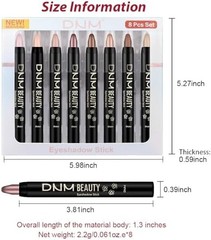 evpct 8Pcs Cream Eyeshadow Stick Set for Women, Nude Pink Light Mauve Brown Matt