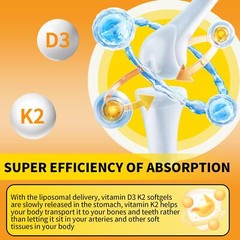 Vitamin D3 K2 soft capsules help with cardiovascular skeletal calcium absorption