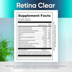 Advanced Retina Clear Support Vision Supplement – Eye Health Formula Lutein Zeax