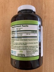 Herbal Secrets Ashwagandha 500mg 250 Capsules Organic Supplement