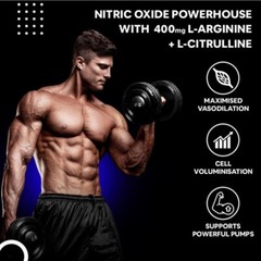 Nitric Oxide Booster 400 Mg Enhances Energy Promote Muscle Growth 120 Capsules