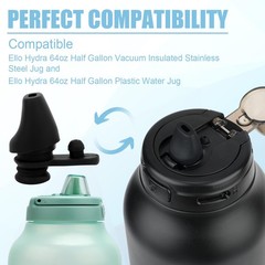2pcs Bite Valve Replacement for Ello Hydra 64oz Stainless Steel Medium, black