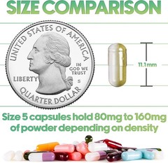 Size 5 Clear Empty Gelatin Pill Capsules Kosher Gel Caps Gluten-Free USA Made