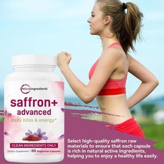 Micro Ingredients Saffron+ Advanced Supplements 60 Veggie Capsule Supplement