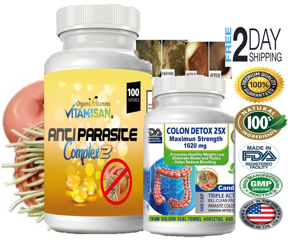 Fast COLON DETOX Clean & Flush Colon Parasite and lower intestines Support egg
