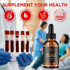 (2 Pack) Black Sugar Protect Drops Advanced Blood Support Supplement 60 Servings
