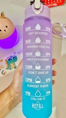Motivational Drinking Water Bottle with 30.4 Ounces, Purple and Blue Gradient