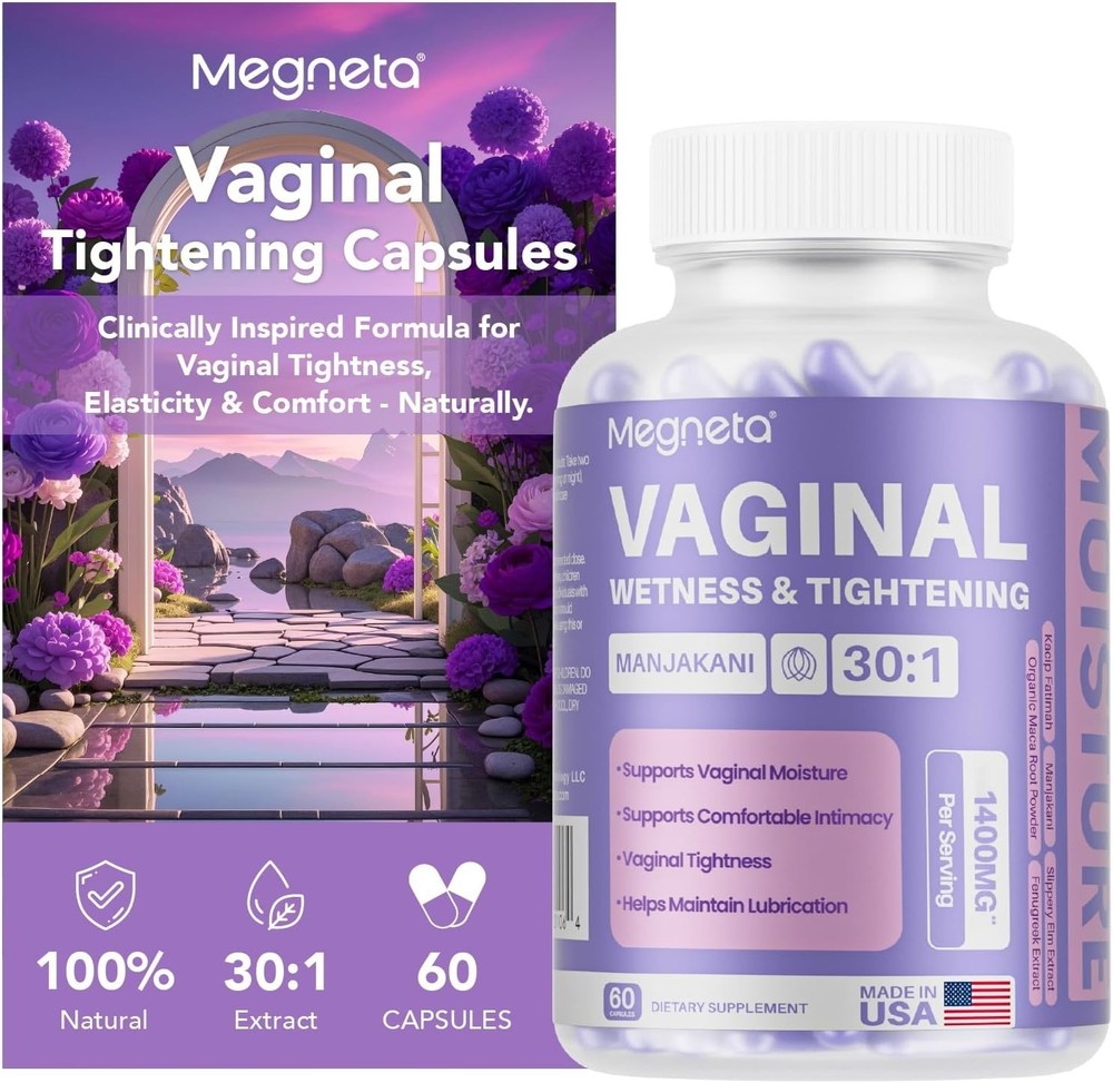 MEGNETA Vaginal Tightening Support Capsules Kacip Fatimah 60 Vegan Caps