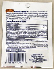 Ginseng Energy Now Herbal Supplements Box of 24 Packs 72 Pills Weight Loss