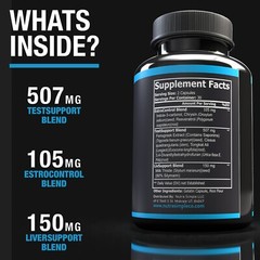 Testosterone Booster, Estrogen Blocker, Liver Support Supplement, Natural PCT