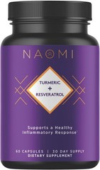 Naomi Tumeric & Resveratrol 60 Capsules 30 Day Supply Exp 4/25