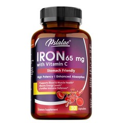 Iron Supplement 65mg – with Vitamin C – Absorbs Easily Raise Hemoglobin Levels