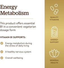 Gluten Free Vitamin B1 Thiamin 500 mg – Nourish Energy and Nerves – 100 Tablets