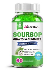 Soursop GRAVIOLA EXTRACT 2300 mg Guanabana Annona Antioxidant 60 Gummies