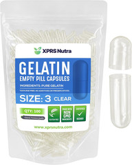Size 3 Empty Capsules – 100 Count Clear Empty Gelatin Capsules – Pills DIY Ca…