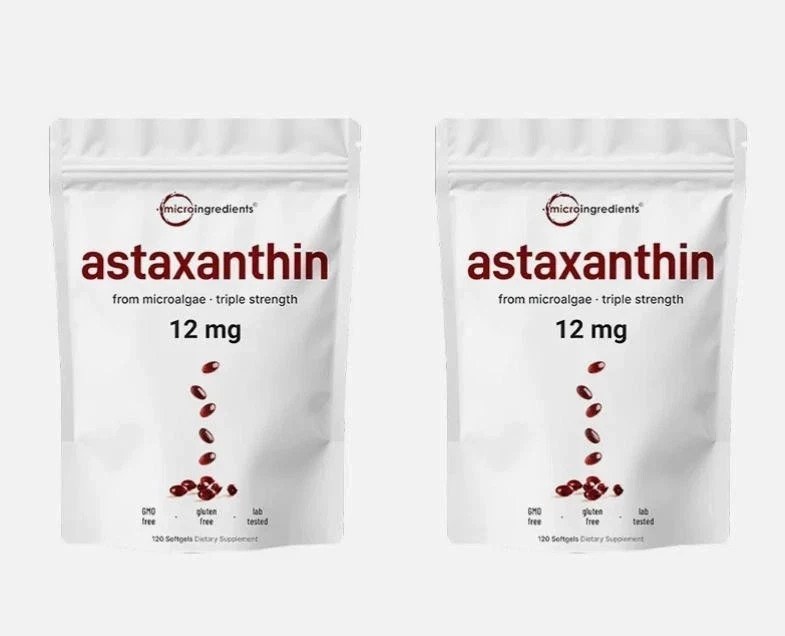 2 Pack | Astaxanthin 12mg, 120 Softgels, 4 Month Supply-NEW FREE DELIVERY