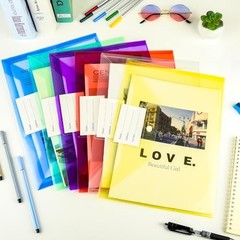 18 Pack Plastic Envelopes Plastic Folders with Snap Closure, 18 pcs Multicolor